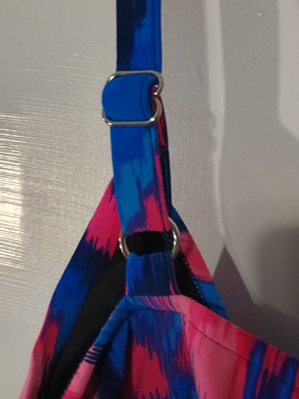 Trimshaper Blue Pink Tiered Tankini Top NWT Size 22W Abstract Print Shaping Swim - Picture 7 of 10
